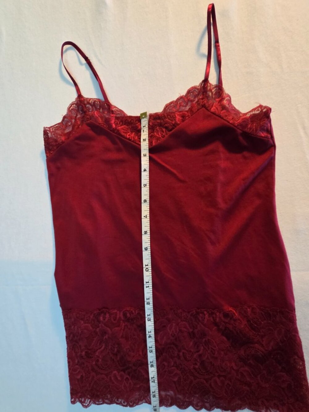 White House Black Market Dark Red Stretch Lace Cami - Picture 4 of 9